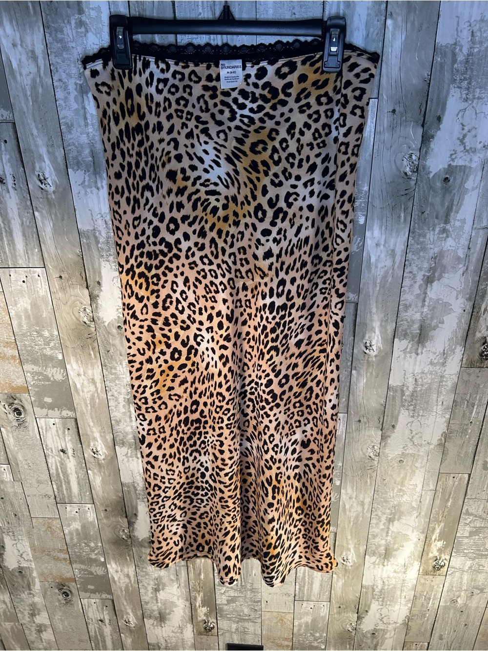 Leopard Print Slip Skirt - Brown/Cream
